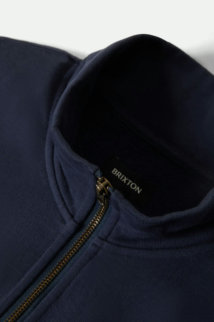 Men's Embroidered Heavyweight Half Zip in the color Mood Indigo - Additional Laydown image