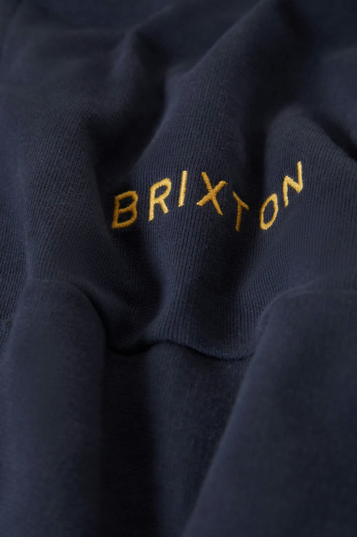 Men's Embroidered Heavyweight Half Zip in the color Mood Indigo - Additional Laydown image