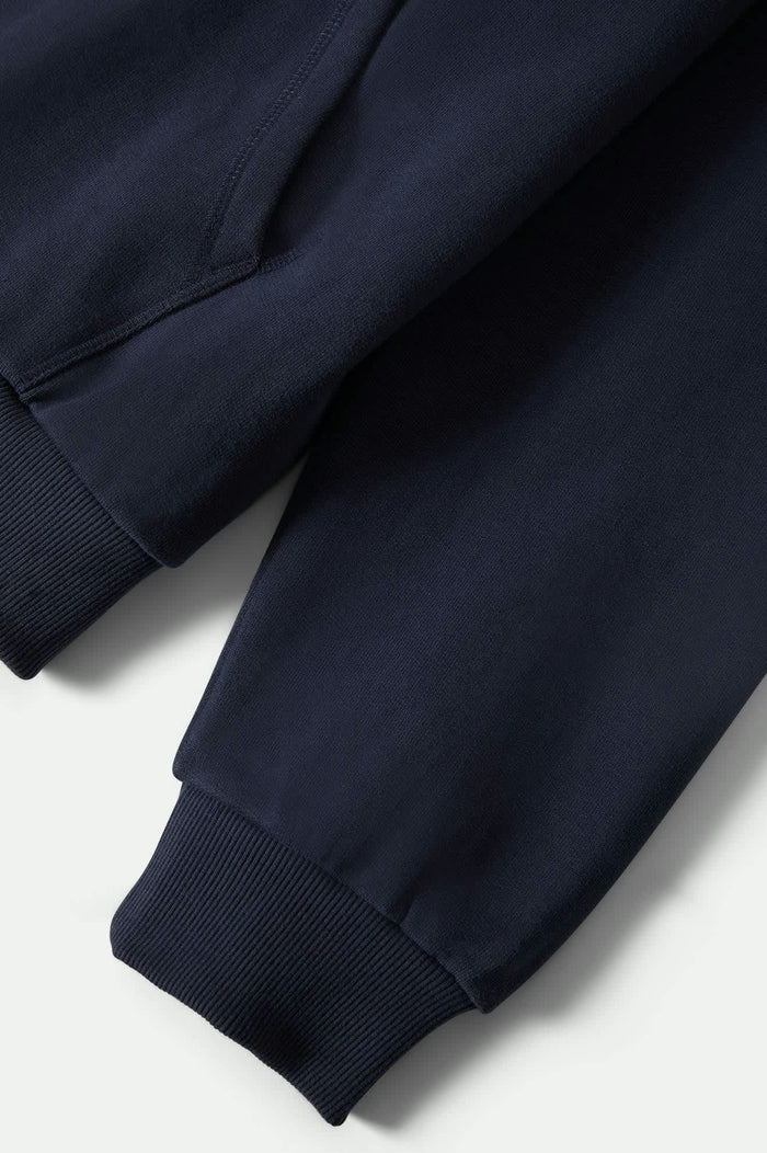 Men's Embroidered Heavyweight Half Zip in the color Mood Indigo - Additional Laydown image