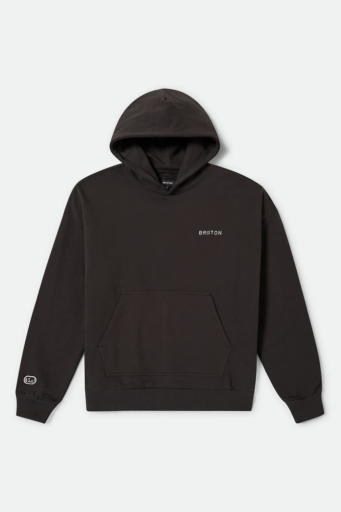 Men's Embroidered Heavyweight Oversized Hoodie in the color Black - Front Product View