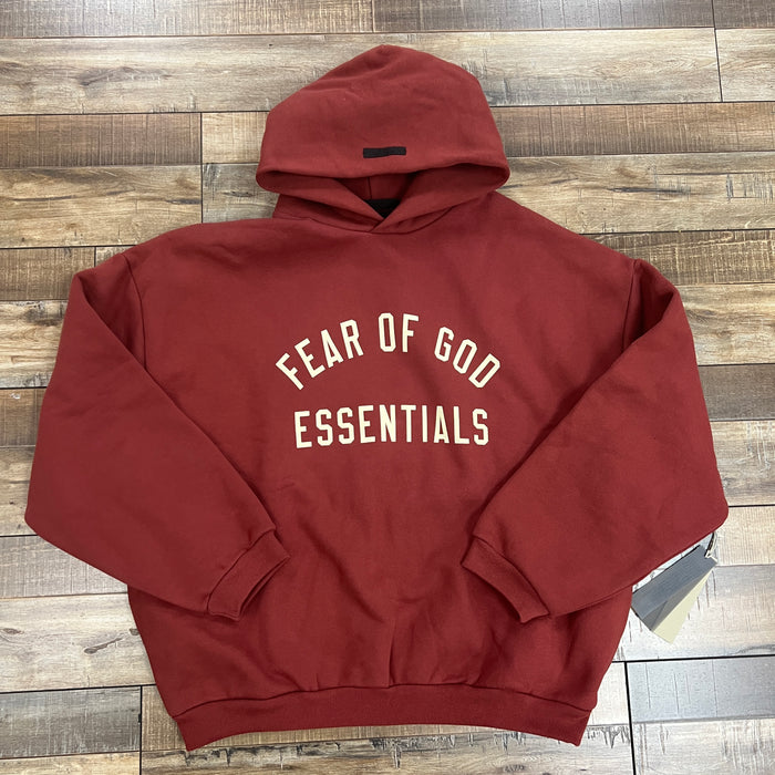 Fear of God Essentials Fleece Hoodie Crimson