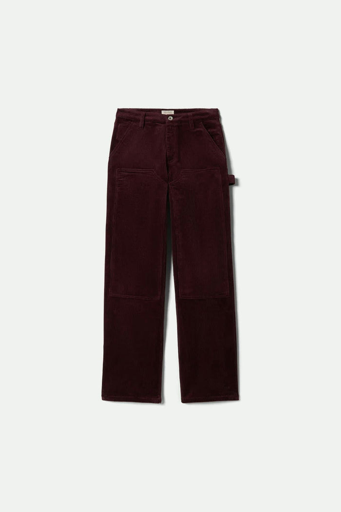 Women's Essex Patched Painter Pant in the color Port - Front Product View