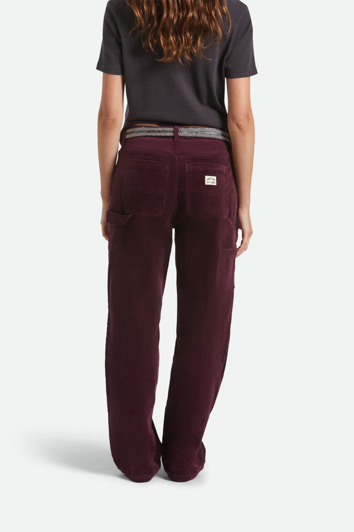 Women's Essex Patched Painter Pant in the color Port - Women's Back View