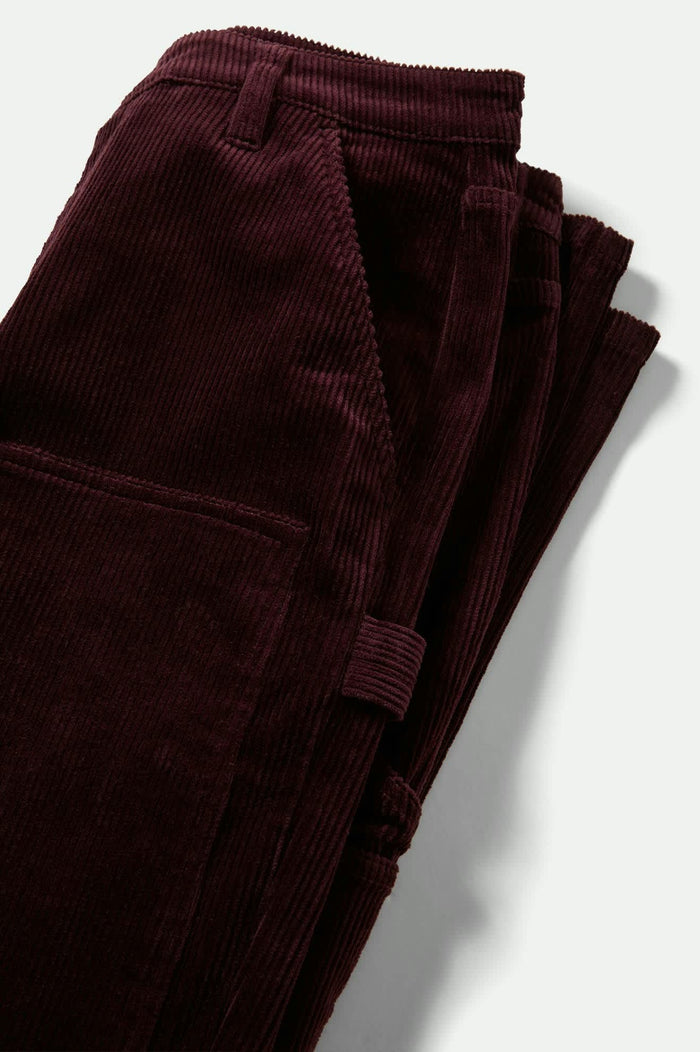 Women's Essex Patched Painter Pant in the color Port - Additional Laydown image