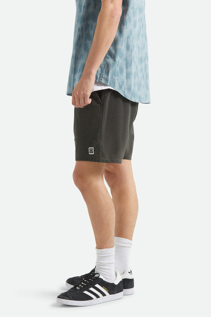 Men's Everyday Corduroy Short in the color Vintage Black - Men's Side View