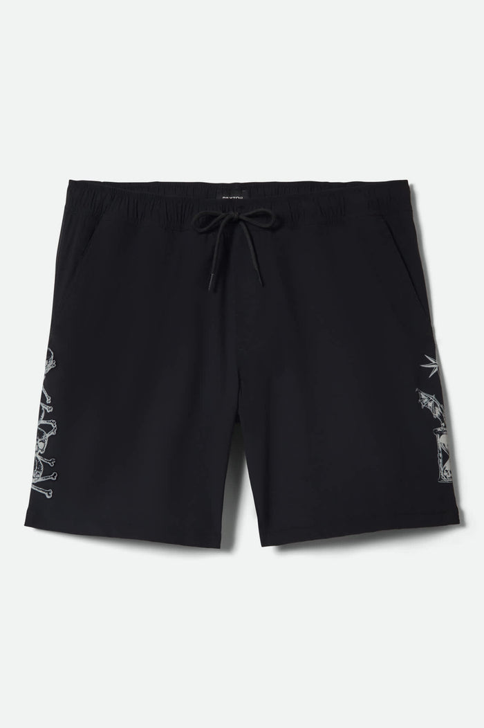 Men's Everyday Stretch Hybrid Short 7" in the color Black/White - Front Product View
