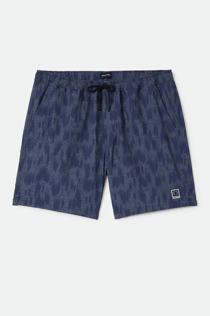 Men's Everyday Stretch Hybrid Short 7" in the color Washed Navy Crackle - Front Product Laydown Image