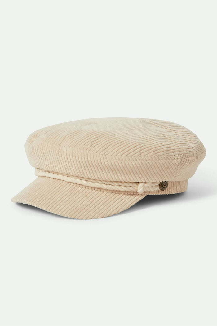 Women's Fiddler Fisherman Cap in the color Macadamia Cord - Front Product View
