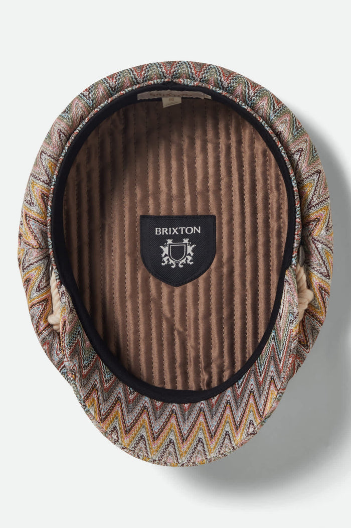 Women's Fiddler Fisherman Cap in the color Multi Color Zigzag - Additional Laydown image
