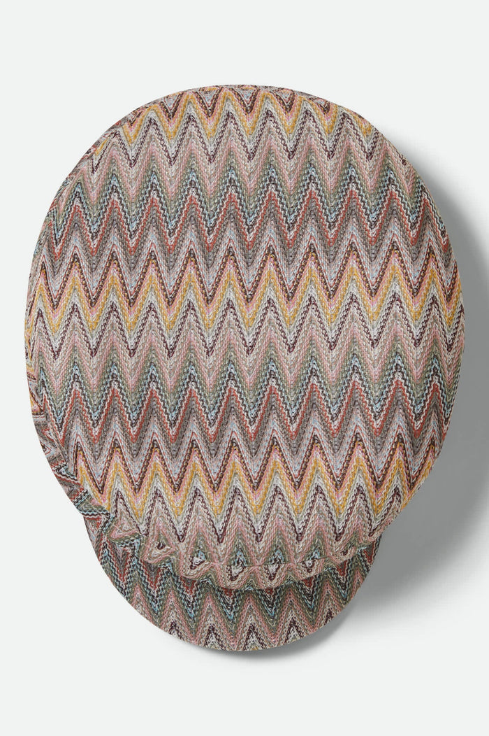 Women's Fiddler Fisherman Cap in the color Multi Color Zigzag - Additional Laydown image
