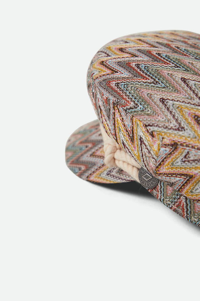 Women's Fiddler Fisherman Cap in the color Multi Color Zigzag - Additional Laydown image