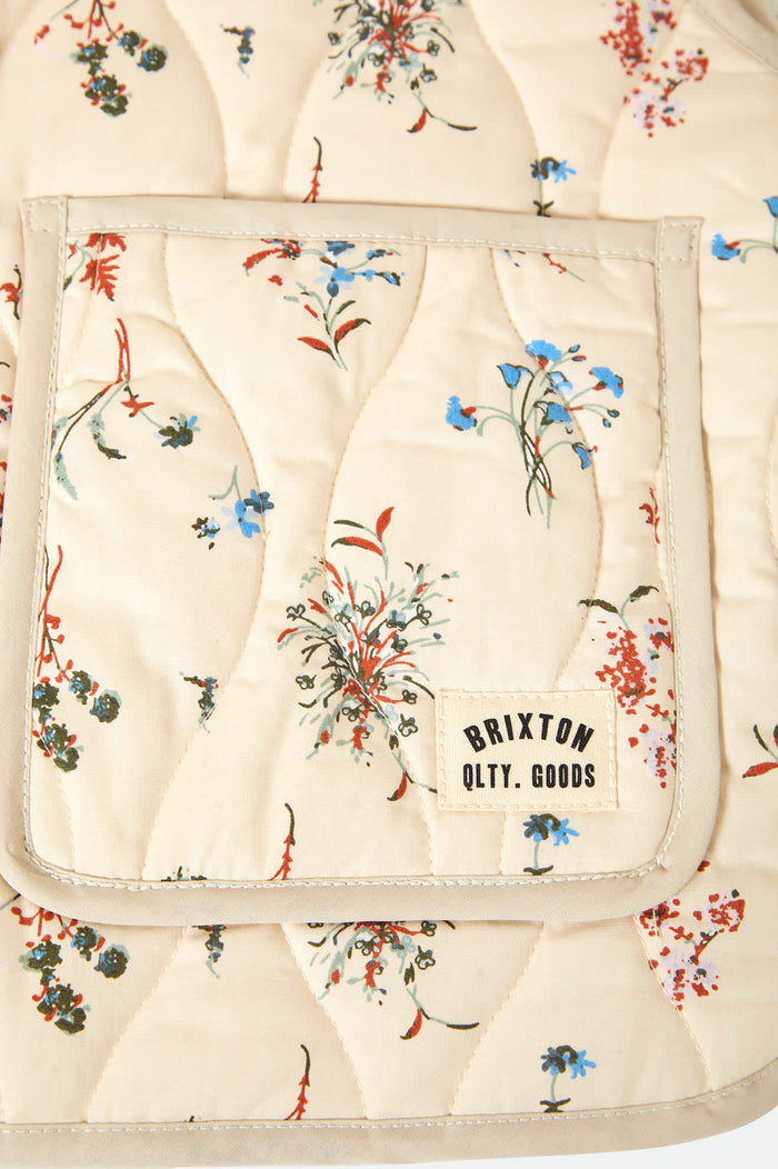 Women's Field Floral Quilted Vest in the color Whitecap/Hazelnut/Ditsy Floral - Additional Laydown image