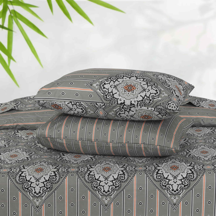 Floral Reversible Cotton Quilt Cover 6 Pcs Design 197 - Nishat Creative Store