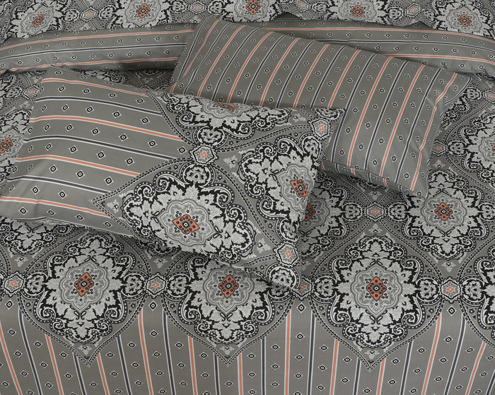 Floral Reversible Cotton Quilt Cover 6 Pcs Design 197 - Nishat Creative Store