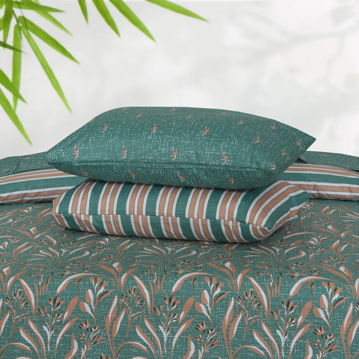 Floral Reversible Cotton Quilt Cover 6 Pcs Design 198 - Nishat Creative Store