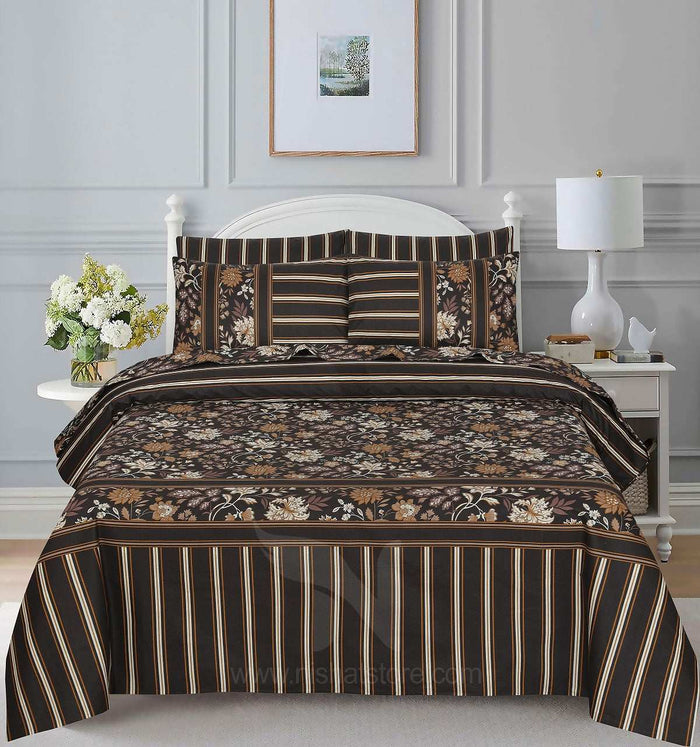 Floral Reversible Cotton Quilt Cover 6 Pcs Design 200 - Nishat Creative Store