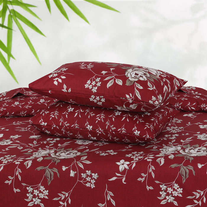Floral Reversible Cotton Quilt Cover 6 Pcs Design 205 - Nishat Creative Store