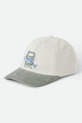 Unisex Flying Fish Parsons Snapback in the color Off White/Desert Sage - Front Product Laydown Image