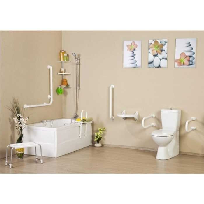 Primanova wall-mounted foldable grab bar Stainless steel close-up detail