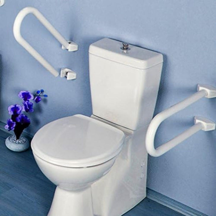 Foldable Stainless Steel Bathroom Grab Bar 52 x 11 cm, White