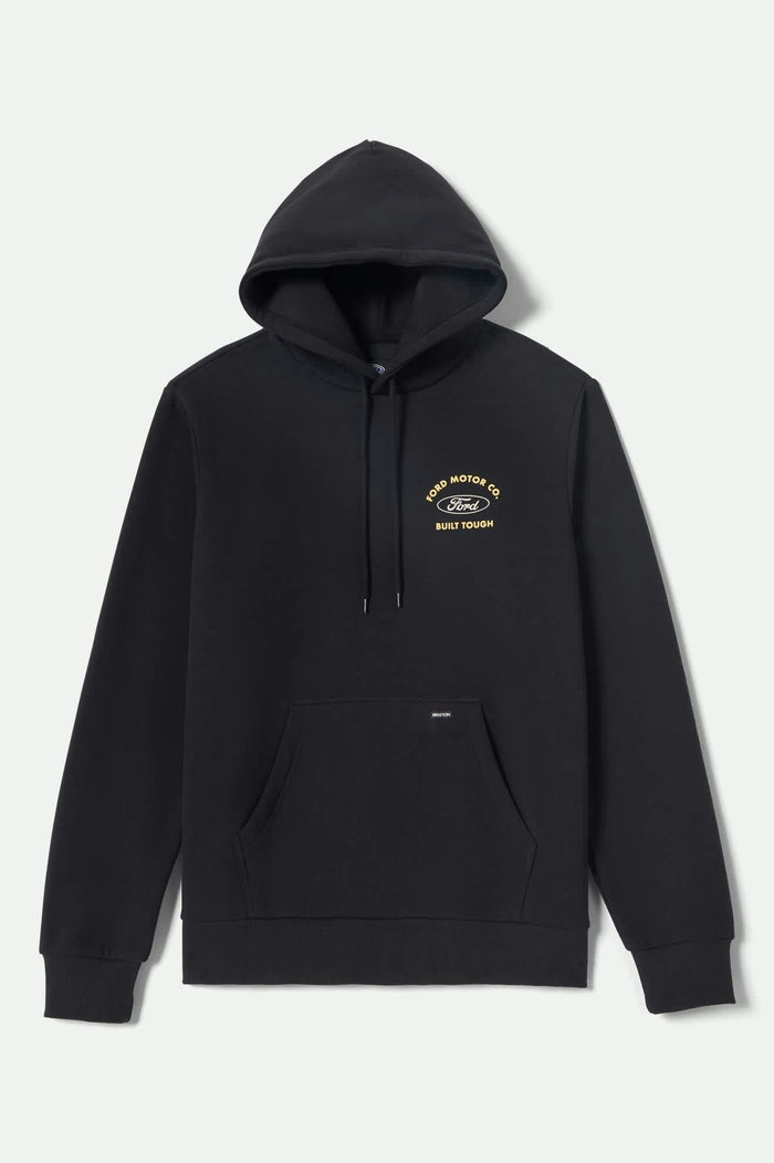 Men's Ford Built Tough Fleece Hoodie in the color Burnt Rubber - Front Product View