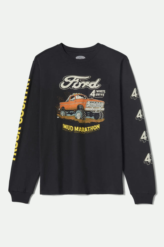 Men's Ford Mud Marathon L/S Standard T-Shirt in the color Burnt Rubber - Front Product View