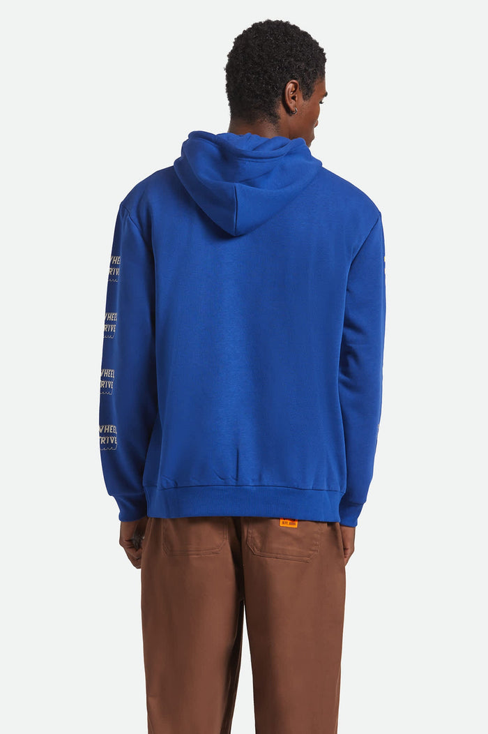 Men's Ford Mud Marathon Relaxed Fleece Hoodie in the color Ford Blue - Men's Back View