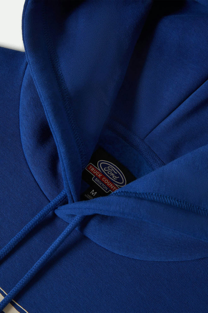 Men's Ford Mud Marathon Relaxed Fleece Hoodie in the color Ford Blue - Additional Laydown image