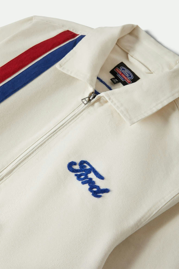 Men's Ford Number One Garage Jacket in the color Wimbledon White - Additional Laydown image