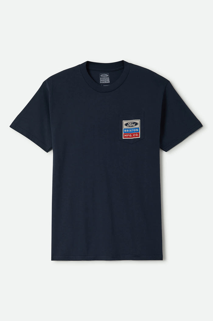 Men's Ford Service Dept Pocket T-Shirt in the color American Navy - Front Product Laydown Image