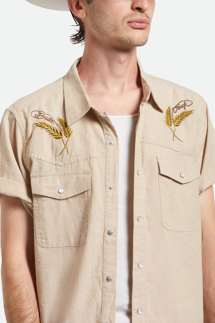 Men's Ford S/S Western Shirt in the color Khaki - Additional Fit image