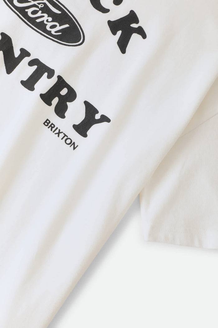 Women's Ford Truck Country Oversized Boyfriend T-Shirt in the color Wimbledon White - Additional Laydown image