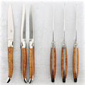 Forge de Laguiole Briarwood Steak Knives - Shiny, Set of 6 Shiny Stainless - Handcrafted by Forge de Laguiole