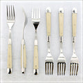 Forge de Laguiole Forks Opalescence Handle, Set of 6 Shiny Stainless - Handcrafted by Forge de Laguiole
