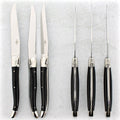 Forge de Laguiole Steak Knives - Black Acrylic, Set of 6 - Handcrafted by Forge de Laguiole
