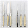Forge de Laguiole Steak Knives - Opalescence, Set of 6 Shiny Stainless - Handcrafted by Forge de Laguiole