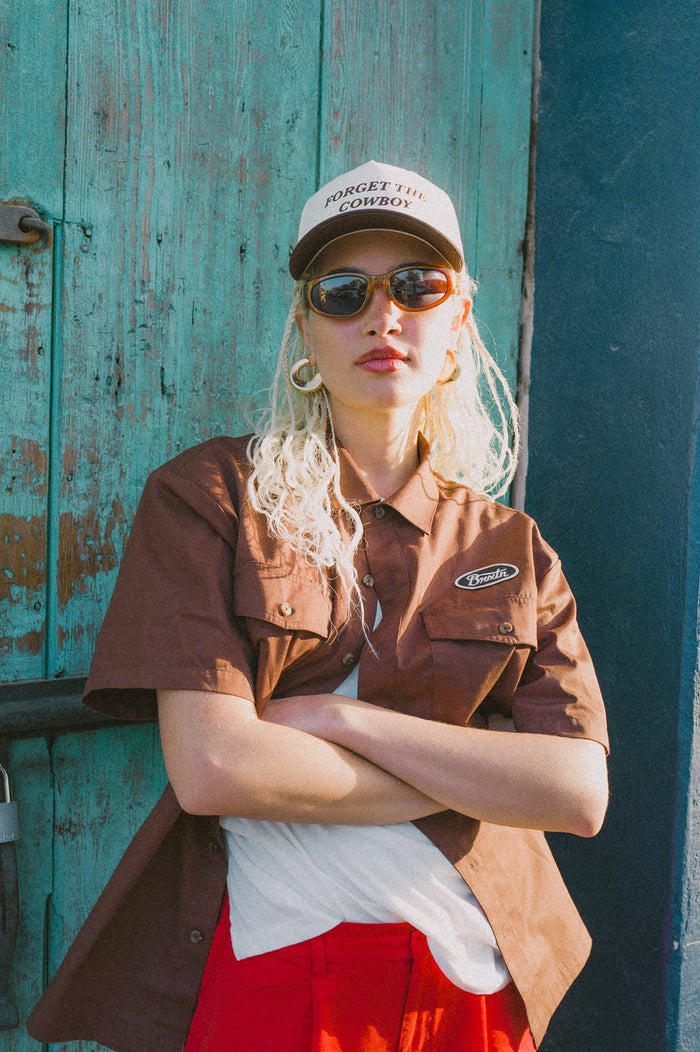 Unisex Forget The Cowboy NetPlus Snapback in the color Chocolate/Off White - Men's Lifestyle image