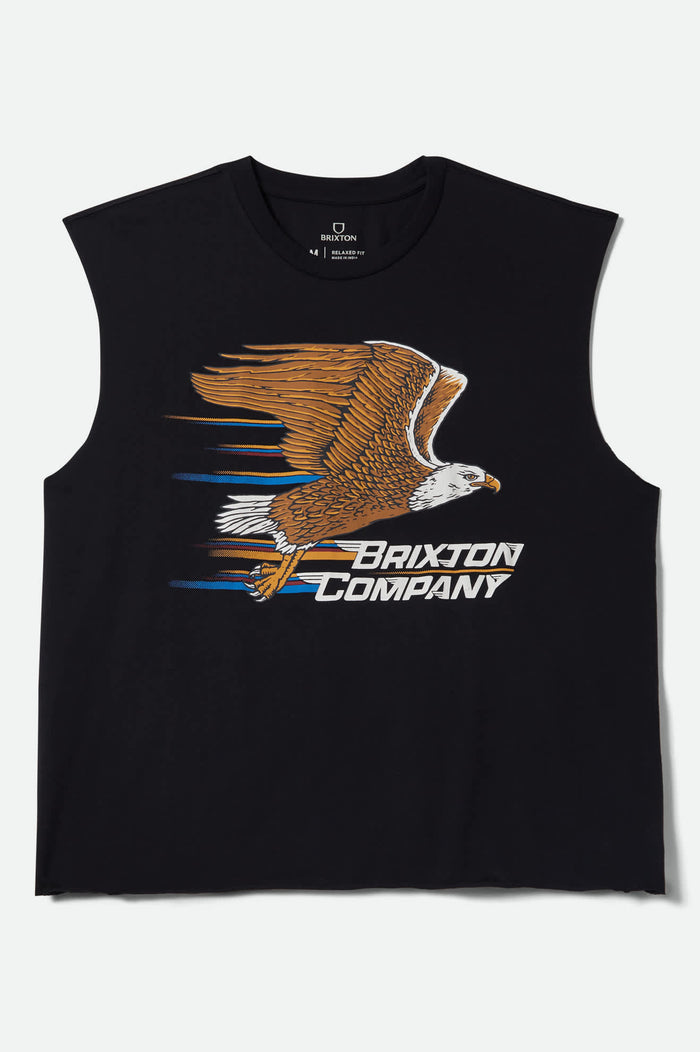 Men's Free Muscle Tank Top in the color Black Worn Wash - Front Product View