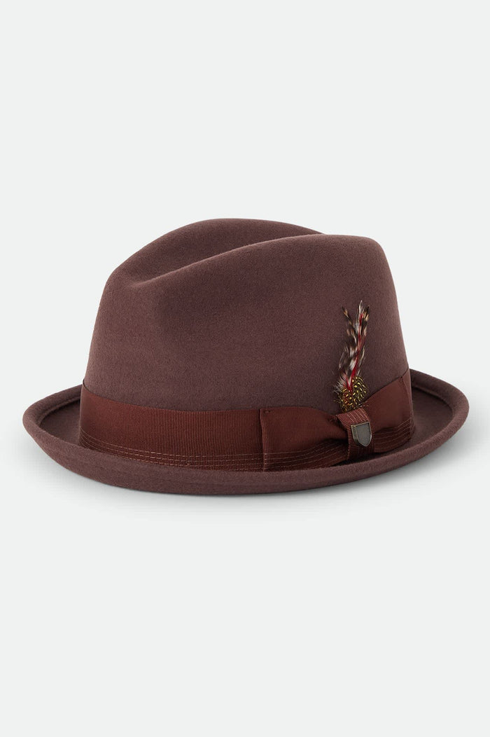 Unisex Gain Fedora in the color Chestnut - Front Product Laydown Image