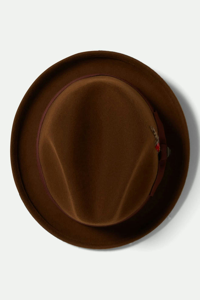 Unisex Gain Fedora in the color Coffee/Chestnut - Additional Laydown image
