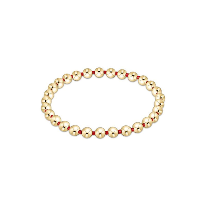 Gameday Hope Grateful 5mm Bead Bracelet - Bright Red