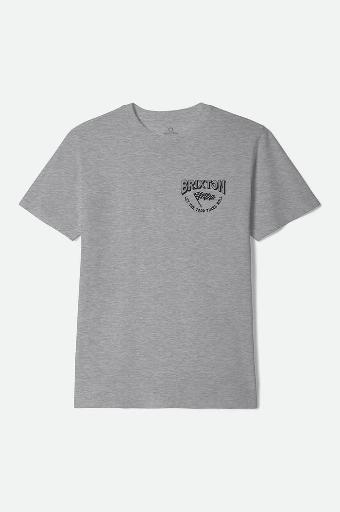 Men's Garnet Short Sleeve Standard T-Shirt in the color Heather Grey - Front Product Laydown Image