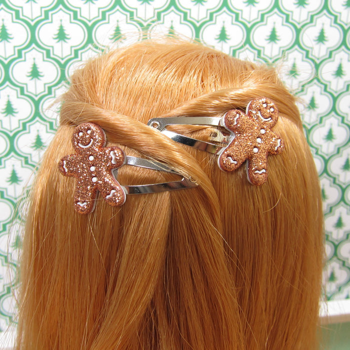 Gingerbread boy barrettes for Blythe dolls