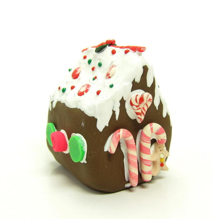 Polymer clay gingerbread house miniature Christmas decoration