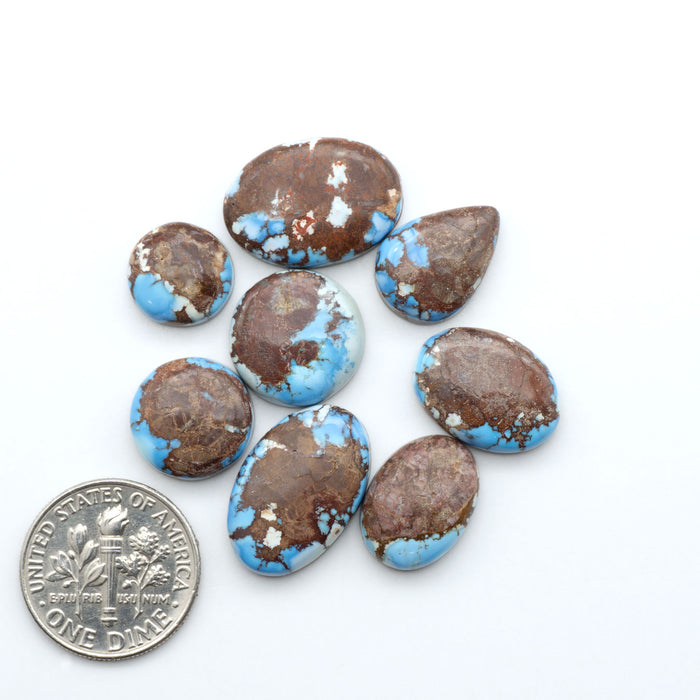 Discover the beauty of Natural Golden Hills Turquoise—prized for its icy blue tones, golden matrix, and exceptional quality. Ideal for artisan jewelry designs.