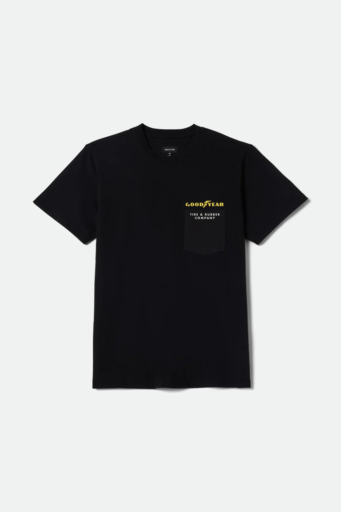 Men's Goodyear Service Pocket T-Shirt in the color Black - Front Product View