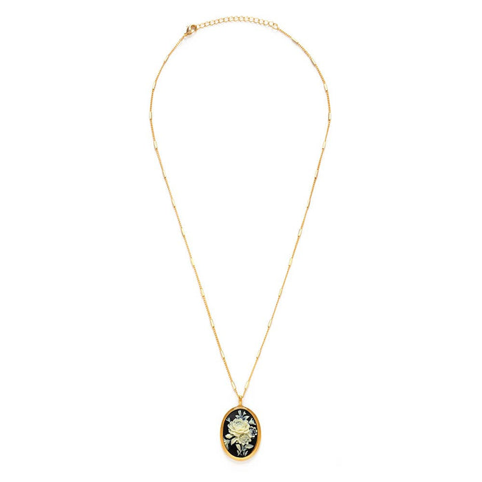 Gothic Rose Vintage Cameo Necklace