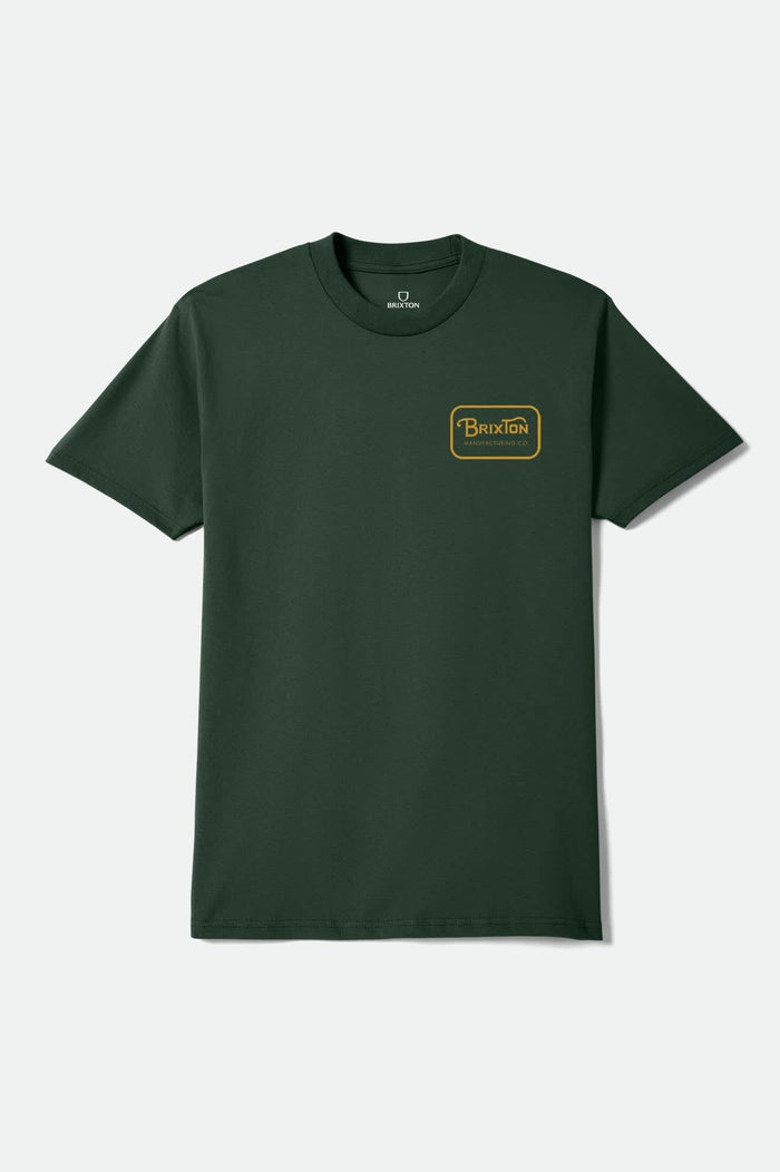 Men's Grade Short Sleeve Standard T-Shirt in the color Forest Green/Gold - Front Product View