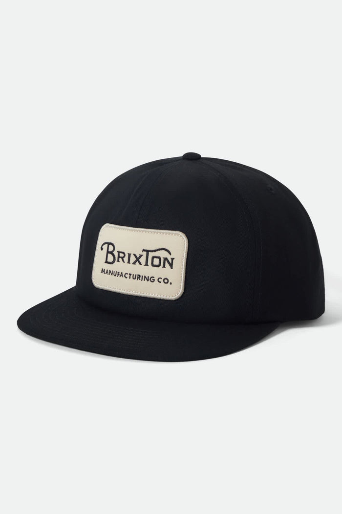 Men's Grade Snapback in the color Black/Off White - Front Product Laydown Image