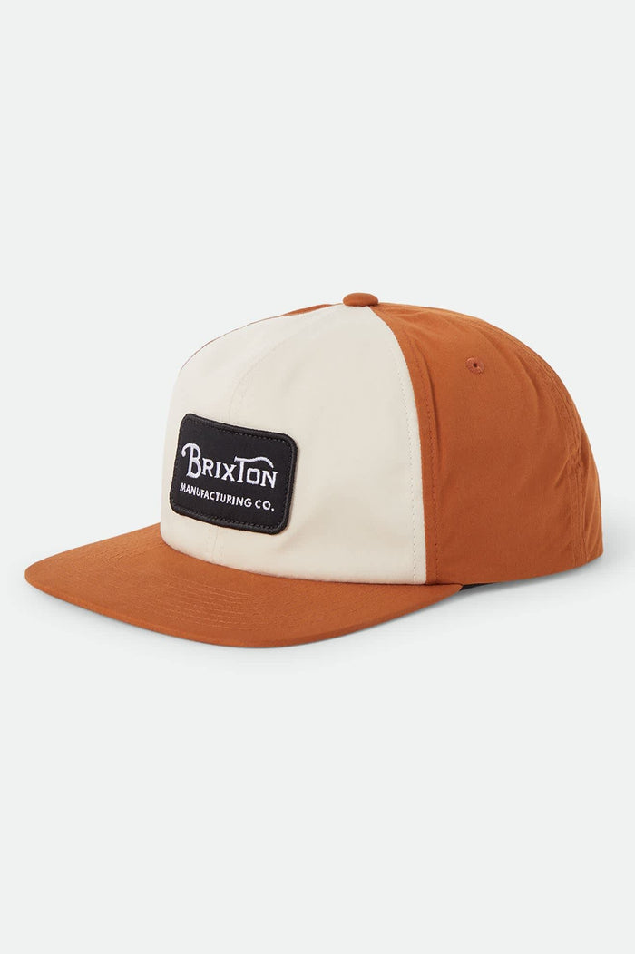 Men's Grade Snapback in the color Whitecap/Caramel - Front Product Laydown Image